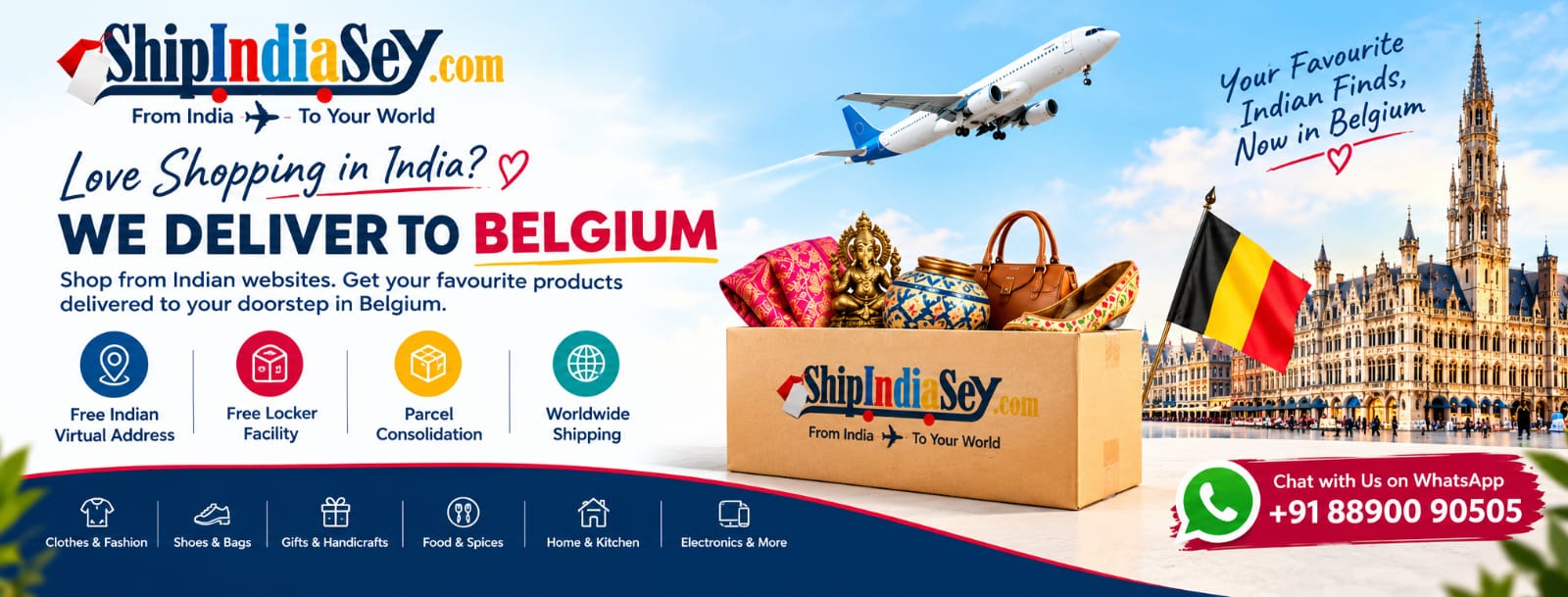 Shipping from India to Belgium